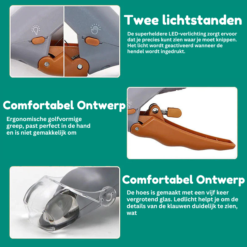 "Hund Nagelknipser mit Schnellsensor, ergonomisches Design, Edelstahl, sicher und schmerzfrei, für präzise Krallenpflege"