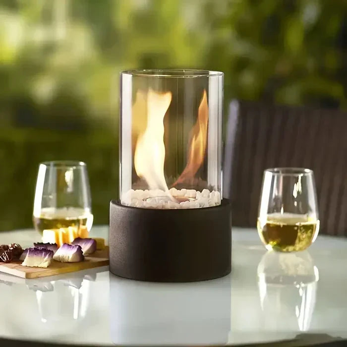 Portable gas lantern for creating elegant ambiance; perfect patio light, camping, or indoor decor.