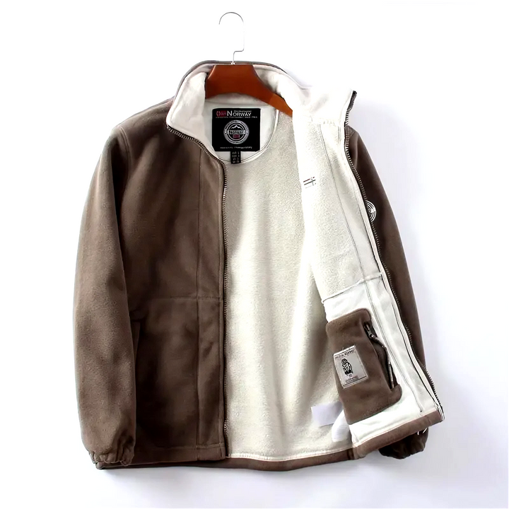 Men's cozy full-zip jacket, ideal for everyday warmth and casual style in cold weather.