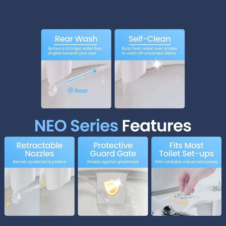 Upgrade your bathroom with this non-electric single nozzle bidet toilet attachment. Adjustable pressure for optimal hygiene.