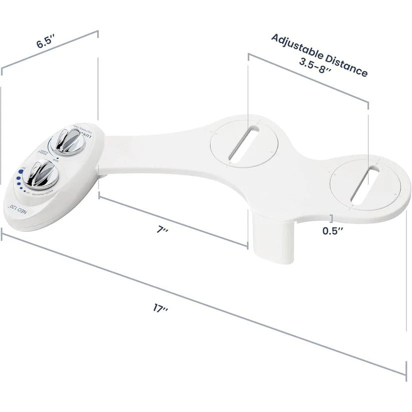Easy install single nozzle bidet attachment, slim design for toilets. Adjustable pressure for daily bathroom hygiene.