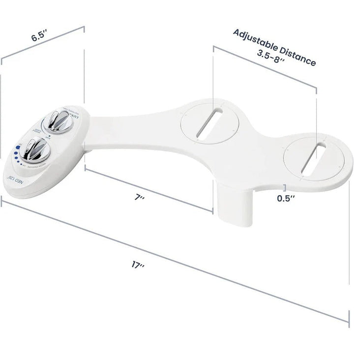 Easy install single nozzle bidet attachment, slim design for toilets. Adjustable pressure for daily bathroom hygiene.
