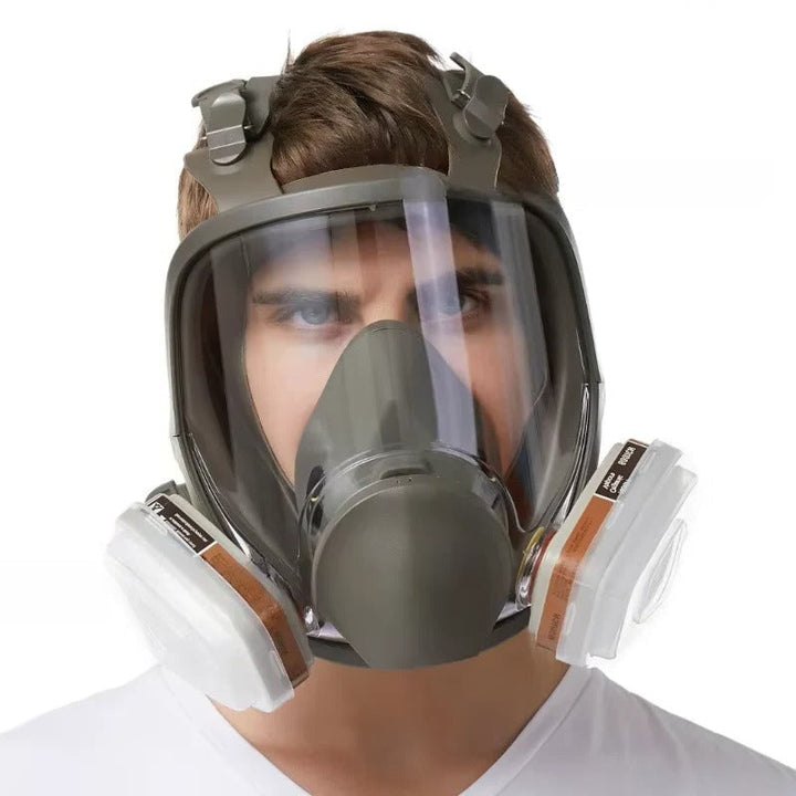 Premium full face respirator mask, anti-fog lens, a vital piece of safety gear for chemical protection.