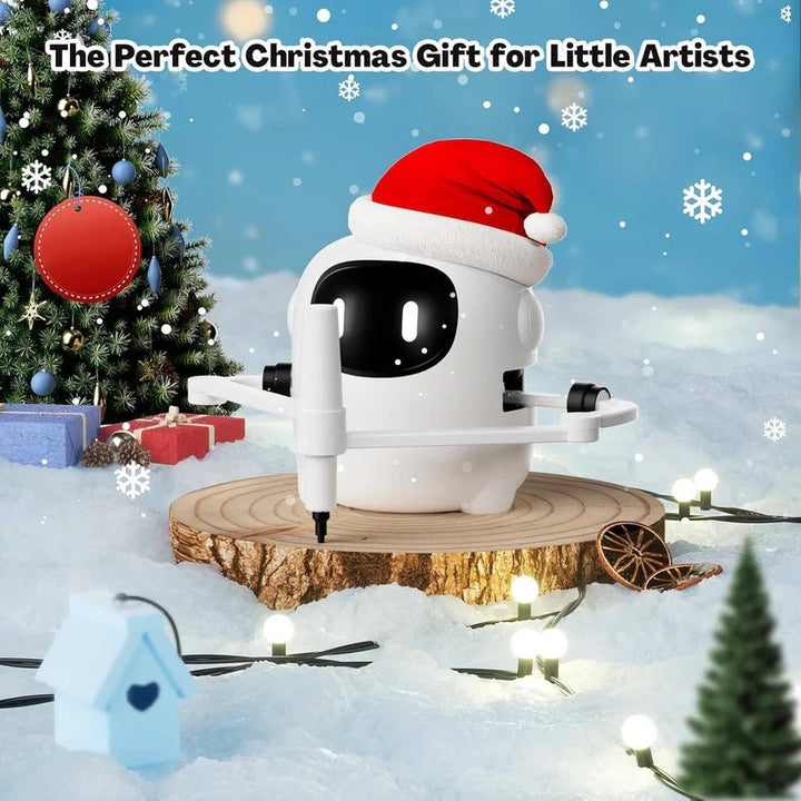 Toddler art drawing robot with voice guide & 150 wipe-clean activity cards; great for interactive learning.
