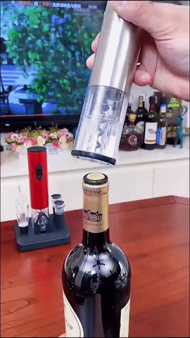 Smart automatic electric wine opener, a cordless kitchen gadget. Rechargeable corkscrew for easy wine access.