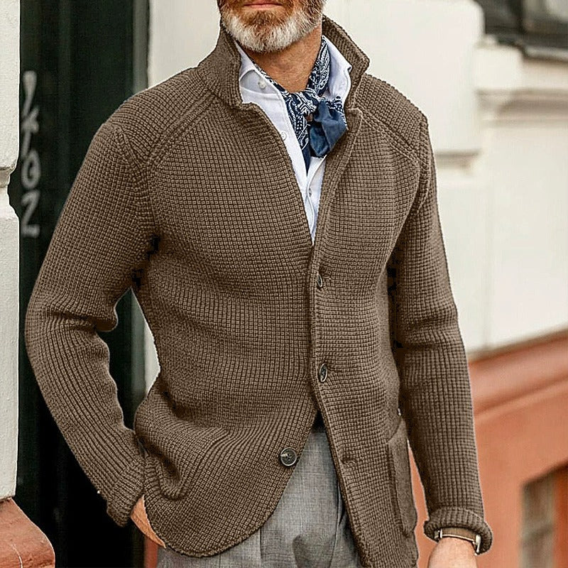 Elegante Herren Reversstrickjacke