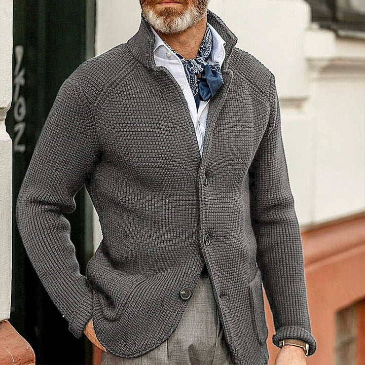 Elegante Herren Reversstrickjacke