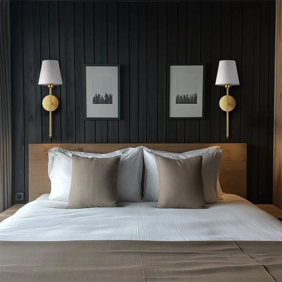 Adjustable LED wall sconces (set of 2) with remote. Dimmable battery operated lighting for any room.