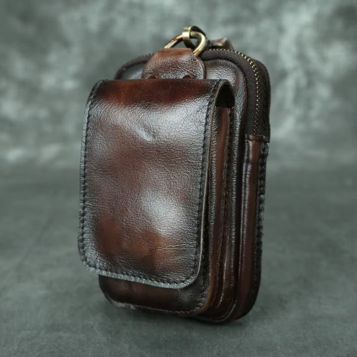 Herren Leder Hüfttasche Gürteltasche