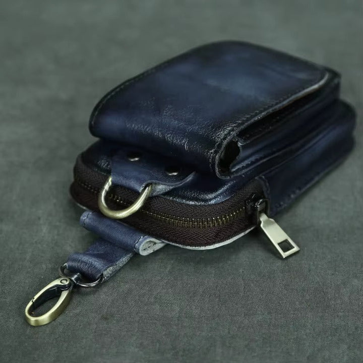 Herren Leder Hüfttasche Gürteltasche