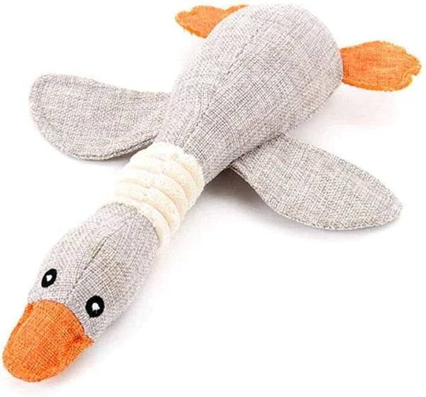Heavy chewer dog toy: Organic goose plush, resistant and perfect for play.
