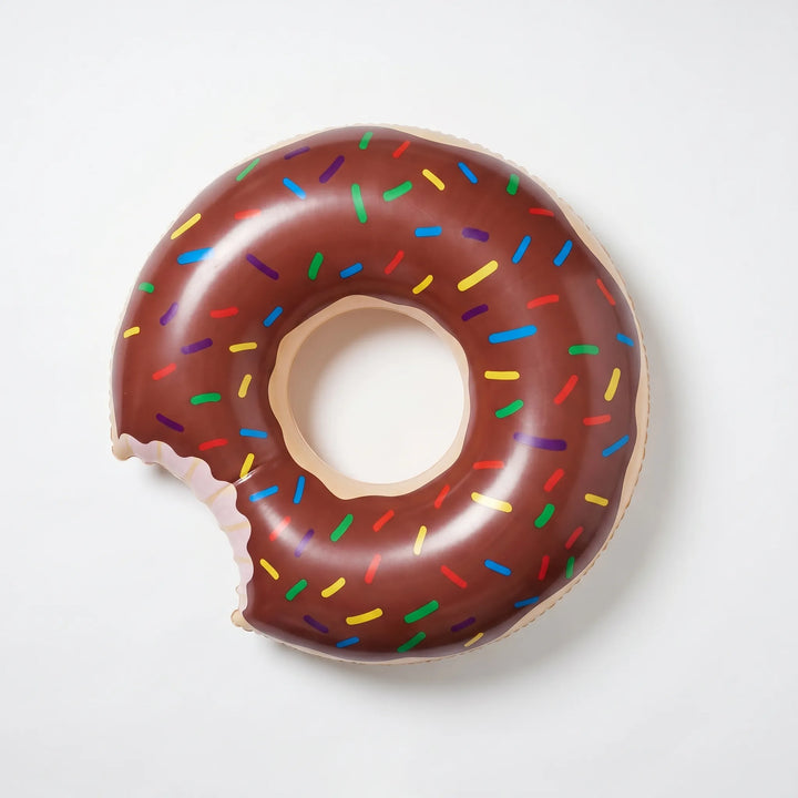 Unisex inflatable donut pool ring for summer fun. Great pool float, beach accessory & water toy for vacations.