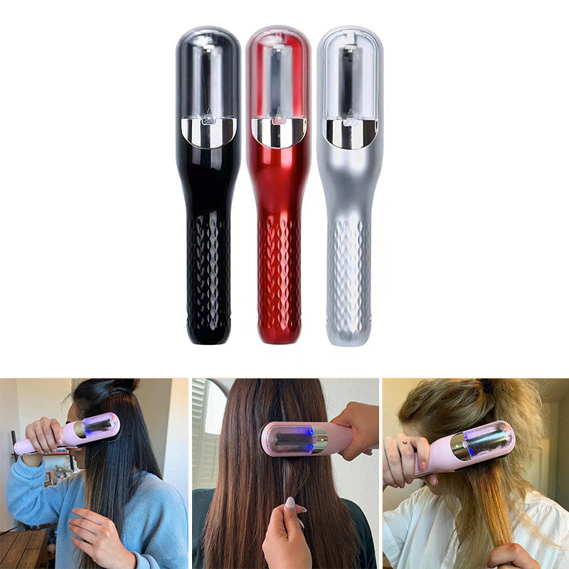 Innovativer 2-in-1-Haarglätter und Lockenstab in elegantem Design, erhältlich in Rot, Silber, Rosa, Weiß und Schwarz.