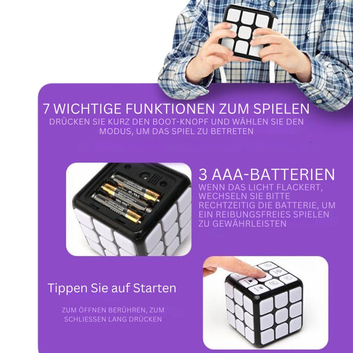 Intelligentes Rubik's Cube Puzzle, stilvolles Design, verbessert kognitive Fähigkeiten, ideal für alle Schwierigkeitsstufen.