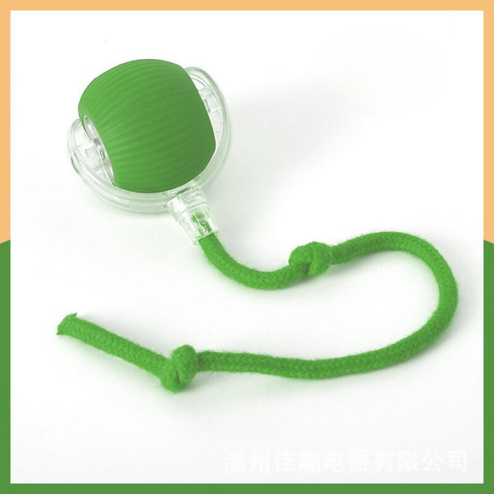 Self-moving cat toy ball with a delicate feather tail, perfect for solo play