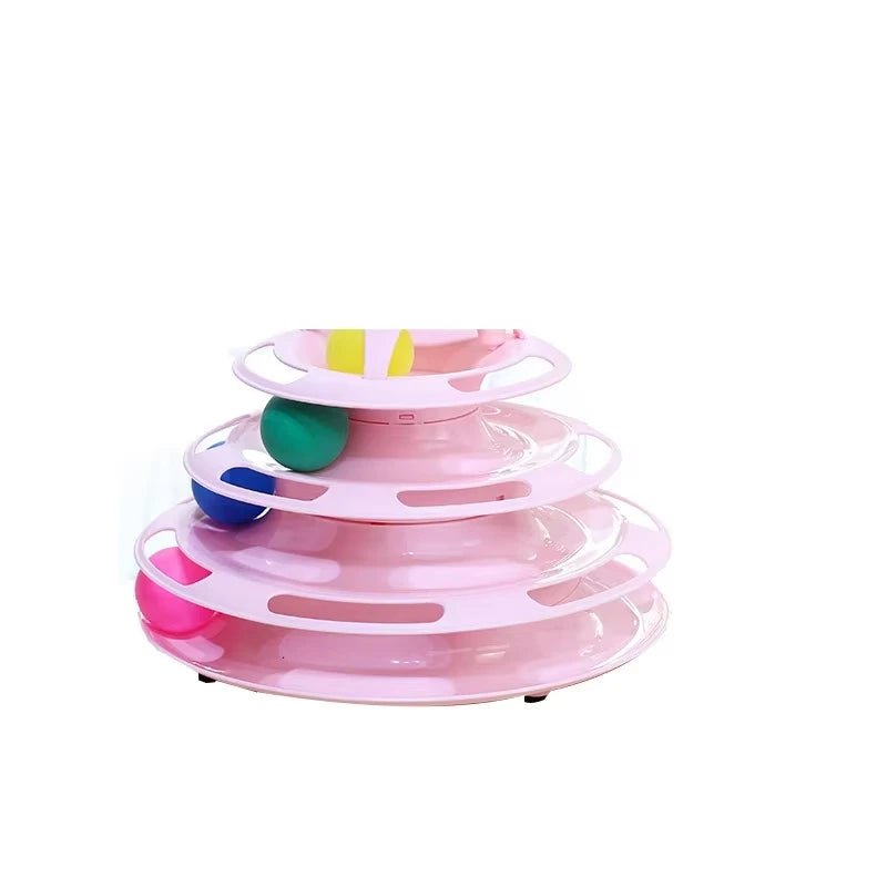 Interactive cat toy tower, perfect for stimulating pet play and providing exercise for playful kittens