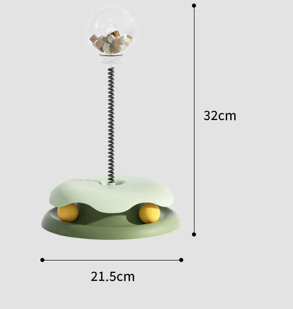 Cat accessories: Modern interactive treat dispenser toy with a flexible pole for active felines