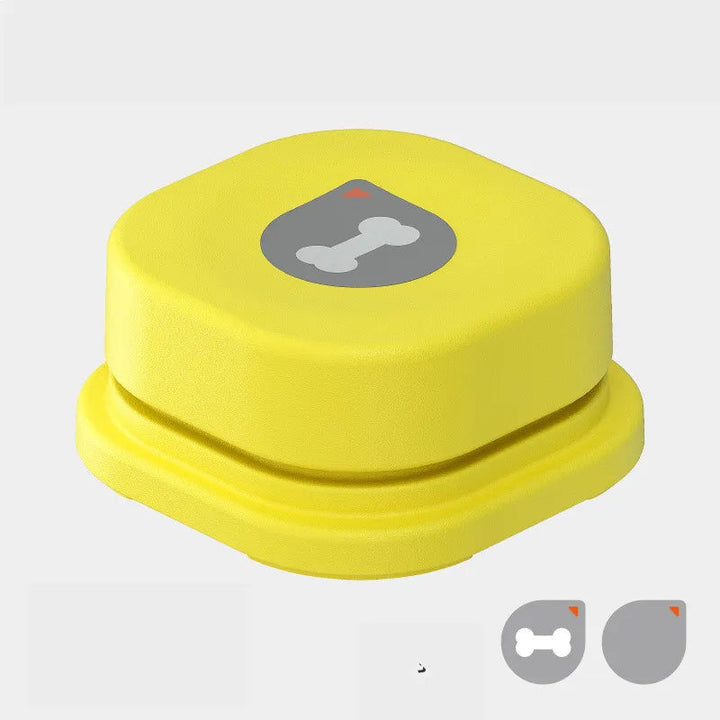Owner and dog using interactive communication buttons, enhancing dog training and pet engagement