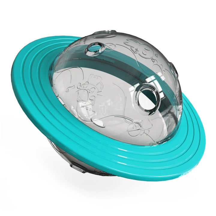 Durable dog puzzle toy ball, promoting mental stimulation and acting as a slow feeder.
