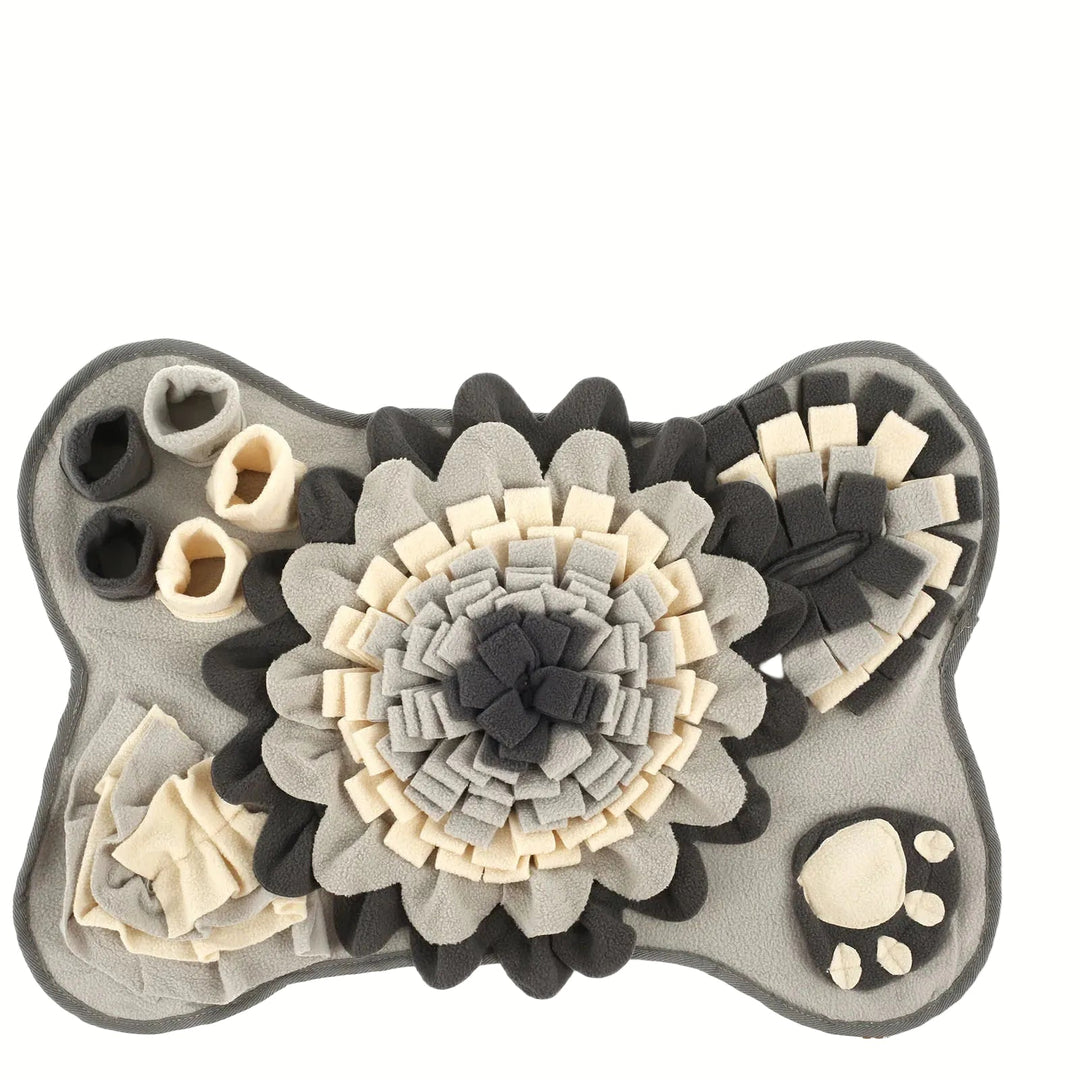 Interactive dog snuffle mat for mental stimulation, flower design with hidden treats