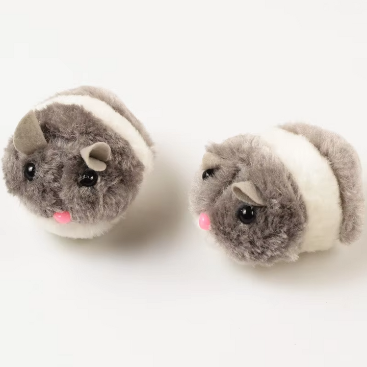 Soft plush hamster cat toy with electric movement for active felines