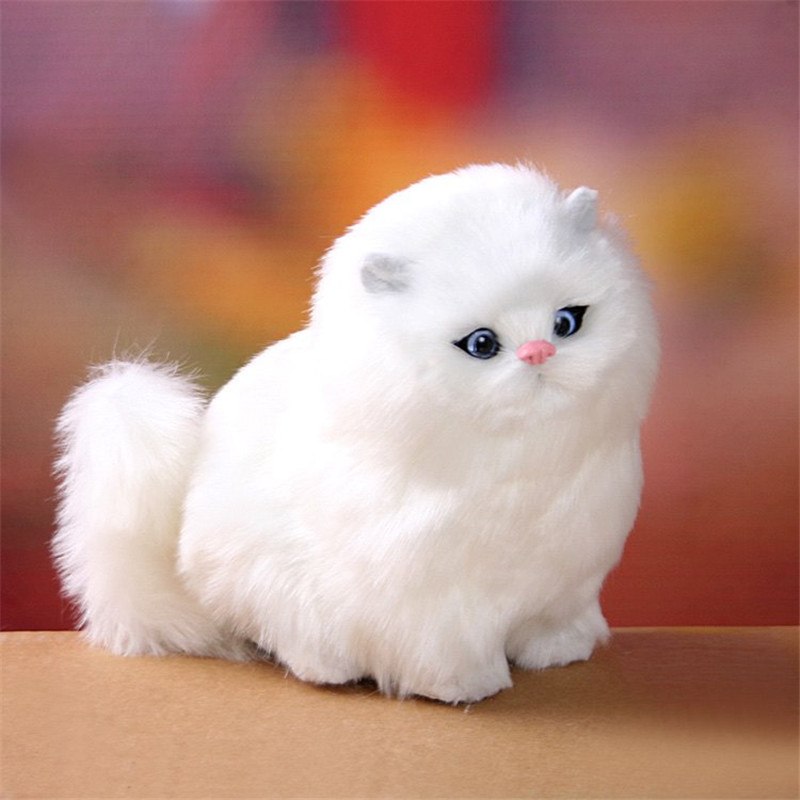 Soft plush cat toy, electric and interactive, makes realistic kitten sounds, great children's gift.