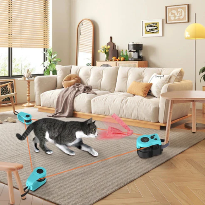 Interactive motion cat toy, rechargeable, a fun way to engage hunting instincts for indoor cats' playtime.
