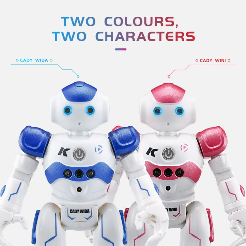 "Interaktiver blauer/rosa Bildungsroboter NovaBot tanzt und lernt, fördert Spiel und Bildung bei Kindern."