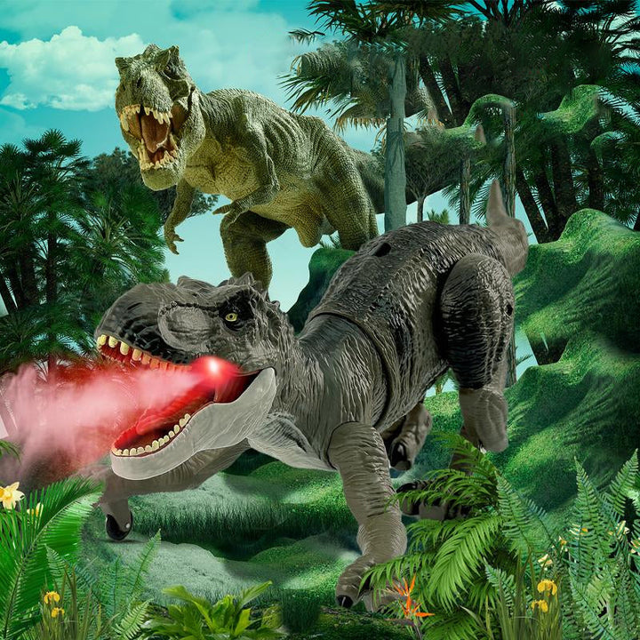 Interaktiver Dino-Spielzeug mit Nebel, LED, lebensechten Bewegungen für Kinder - Abenteuer im prähistorischen Stil.