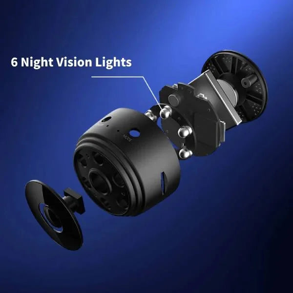 Kabellose HD Rückfahrkamera für Wohnmobile, kompakt, schwarz, wasserdicht, mit Infrarot-LEDs für nächtliche Sicht.