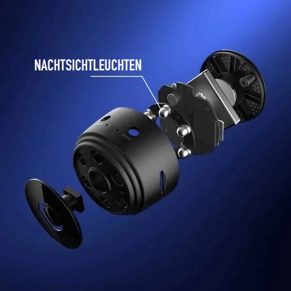 "Kabellose HD Rückfahrkamera montiert an Wohnmobil, 360° Halterung, wetterfest, für klare Ansichten beim Rückwärtsfahren"