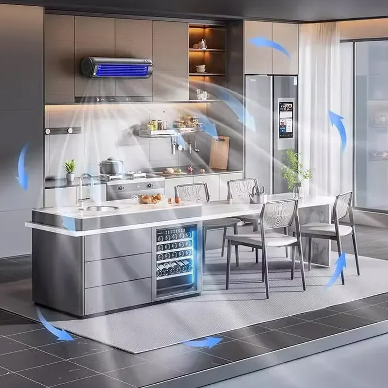 Kabelloses Klimagerät, kompaktes Design, tragbar, für Zuhause oder Büro, vielseitig montierbar, schnelle Abkühlung.