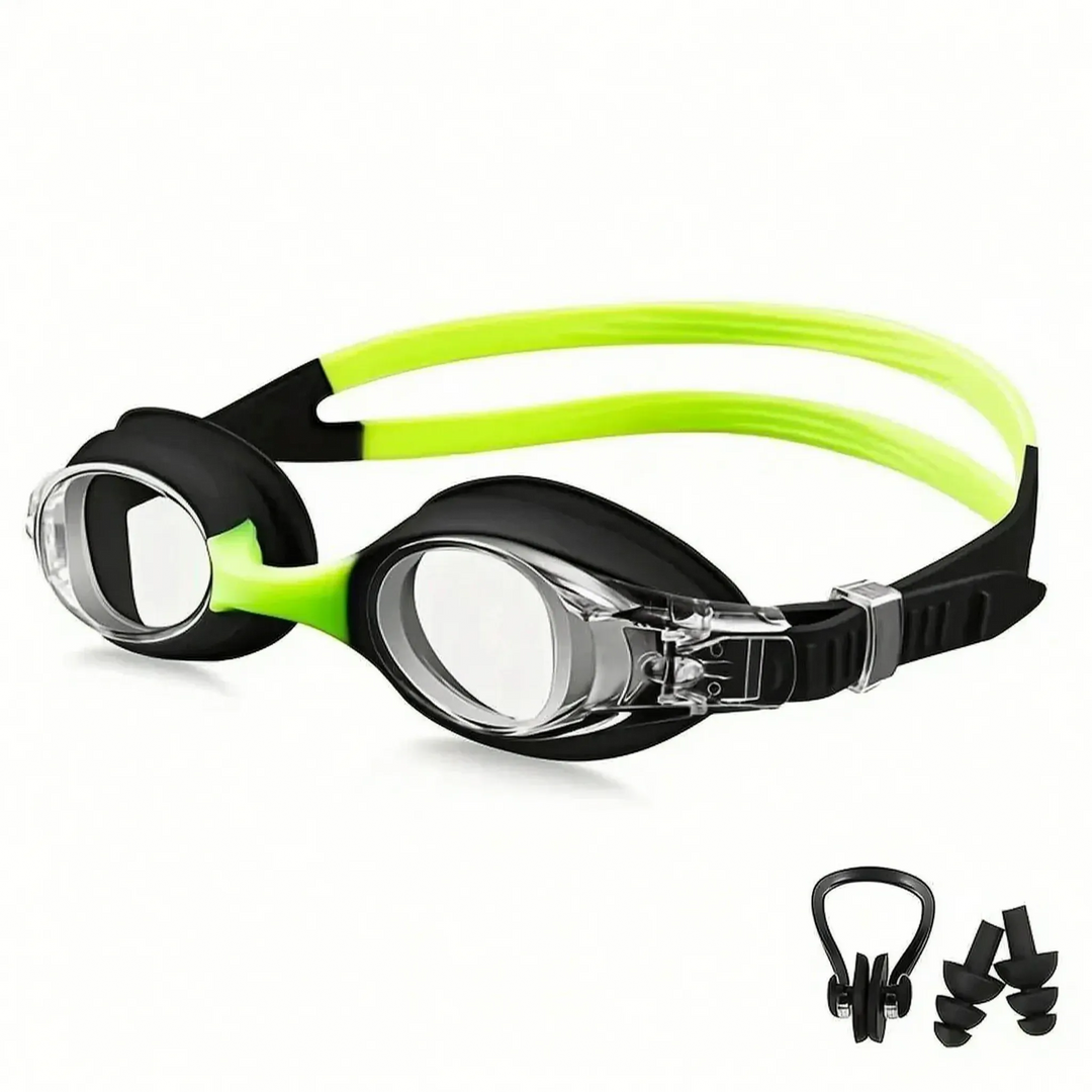 Comfortable anti-fog swim goggles for kids, with adjustable strap. Ideal for pool training & aquatic activities.