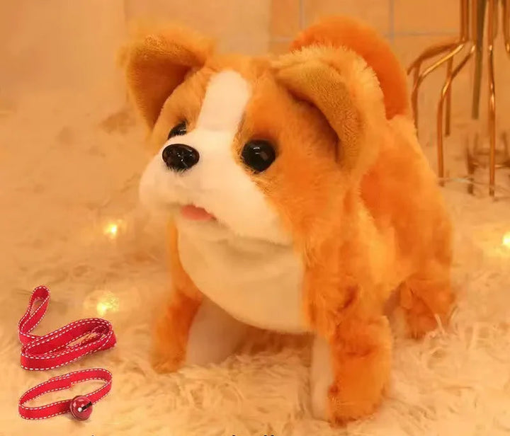 Animated electronic pet puppy toy with realistic barks, soft fur, a favorite montessori toy for kids