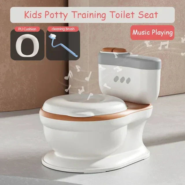 PottyPal kids' training toilet with soft, comfy cushion & musical rewards for easy potty training of toddlers.