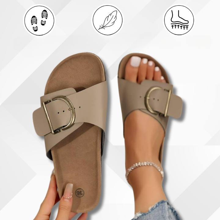 OrthoMia - Komfortable Damen-Korksandalen gegen Fußschmerzen