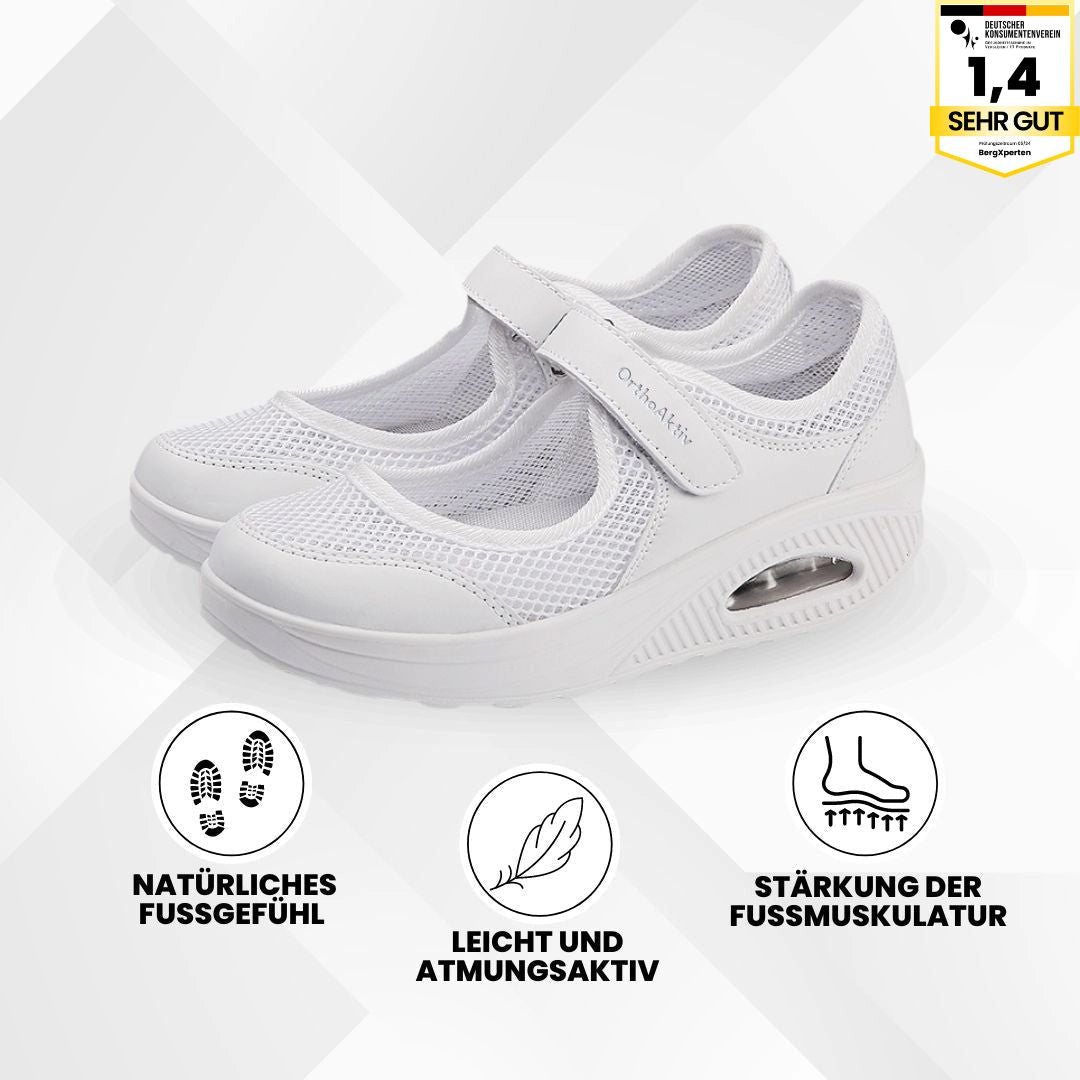 "Komfortable Damen Sandalen, schmerzlindernd, sandfarben, rutschfest, flexibel, für gesunde Füße und optimalen Halt."