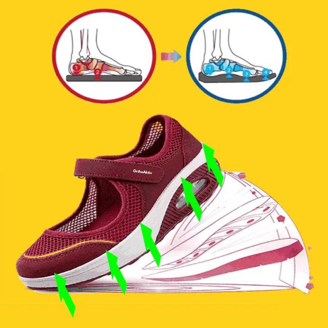 "Komfortable Damen Sandalen, schmerzlindernd, sandfarben, rutschfest, flexibel, für gesunde Füße und optimalen Halt."