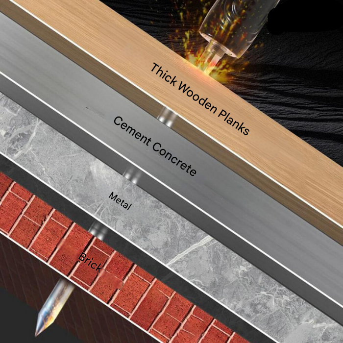 Kompakte, leichte Nagelpistole für Beton und Stahl mit imposanter Durchschlagskraft, ideal für Profis im Bauwesen.