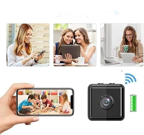 Kompakte WiFi Mini-Sicherheitskamera 1080P, wetterfest, ideal für drinnen und draußen, mit klaren Full HD-Bildern.