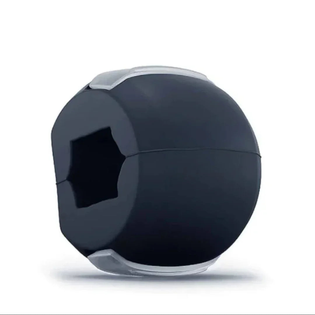 Kompakter Kiefertrainer aus Silikon, der mit Zubehör geliefert wird, ideal für gezielte Muskelaktivierung und Gesichtskonture