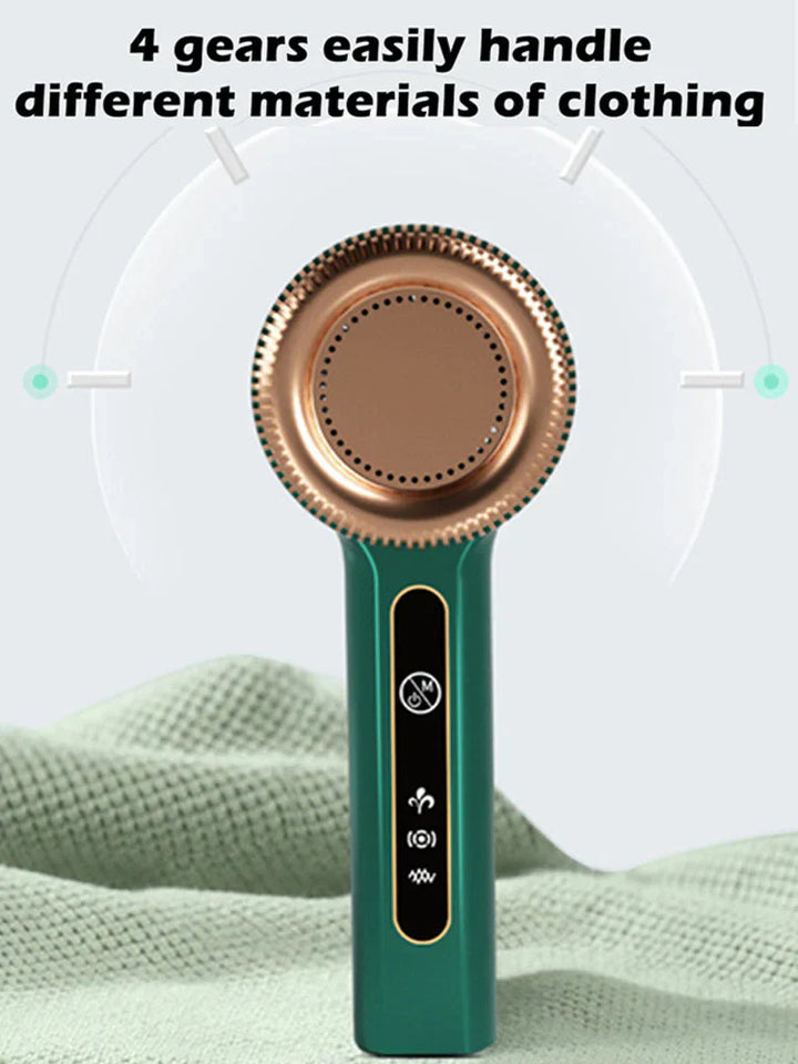 "Kompakter USB Fusselentferner, tragbar, ideal für Kleidung, entfernt Fusseln und Haare effizient, schonend für Stoffe."