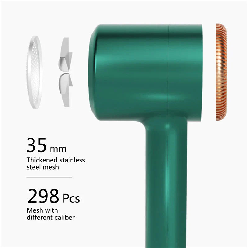 "Kompakter USB Fusselentferner, tragbar, ideal für Kleidung, entfernt Fusseln und Haare effizient, schonend für Stoffe."