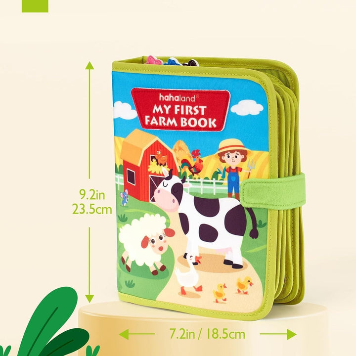Kreatives Montessori Farm Geschichten Buch für Kinder mit farbenfrohen Tierillustrationen, die spielerisches Lernen fördern.