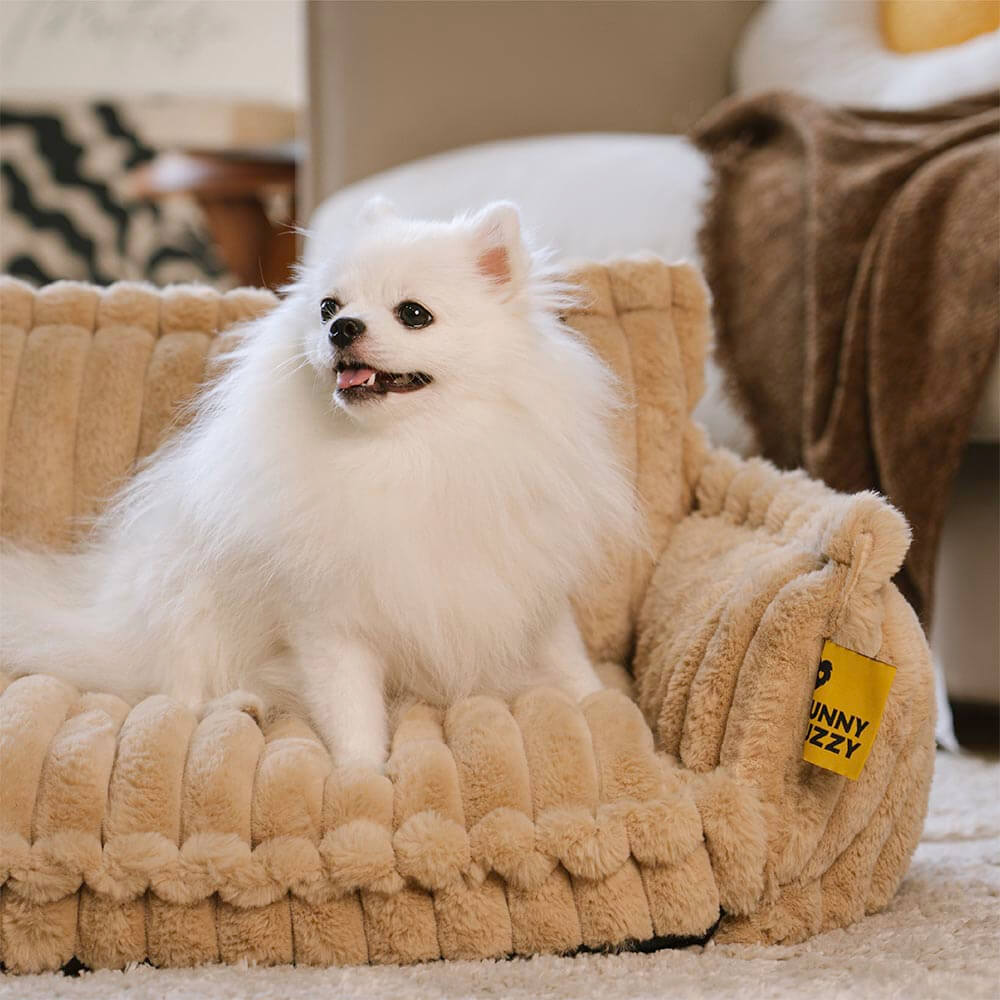 Large dog sofa bed, washable, with headrest support for joint relief