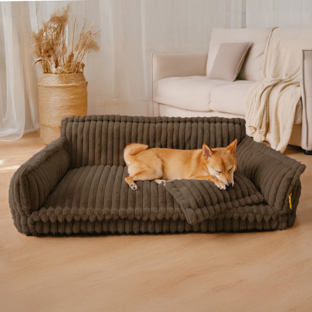 Washable pet sofa, large, with headrest, memory foam for ultimate dog comfort