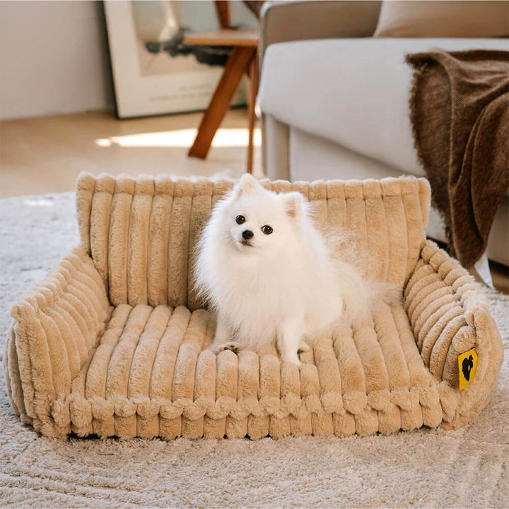 Large format dog sofa with headrest, washable cover, ideal for pet relaxation