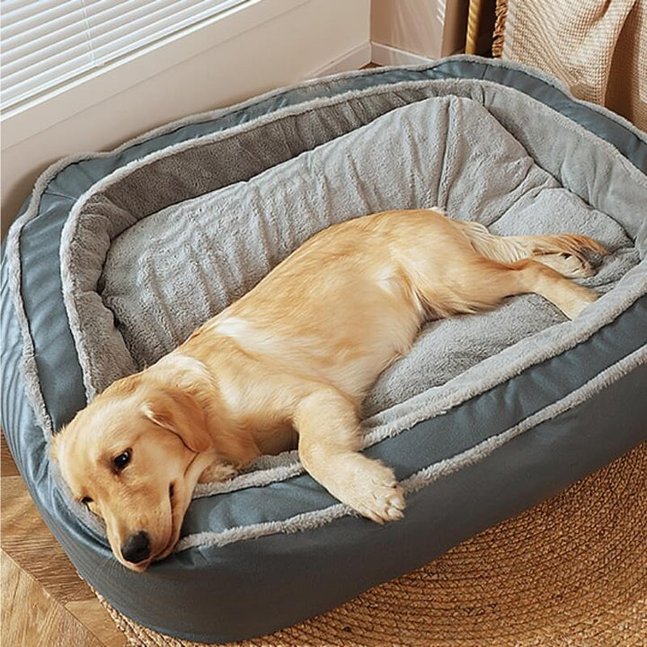 Cozy dog bed, plush material, ideal for large dog comfort and relaxation