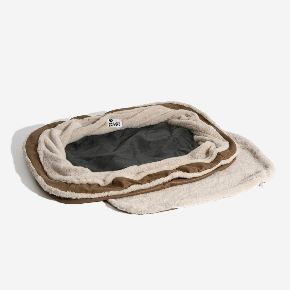 Deep sleeping pet bed, featuring a dog comfortably resting, ultimate dog comfort