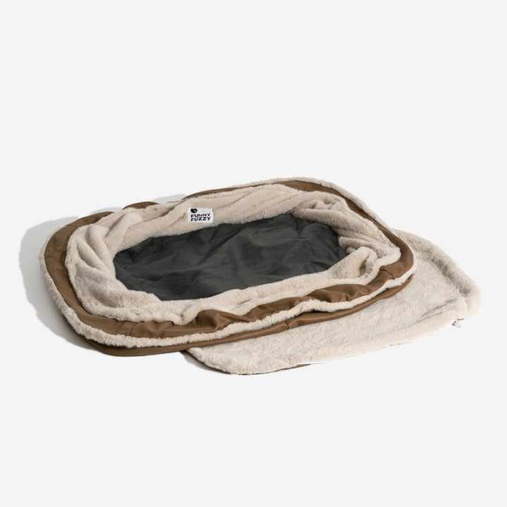 Deep sleeping pet bed, featuring a dog comfortably resting, ultimate dog comfort